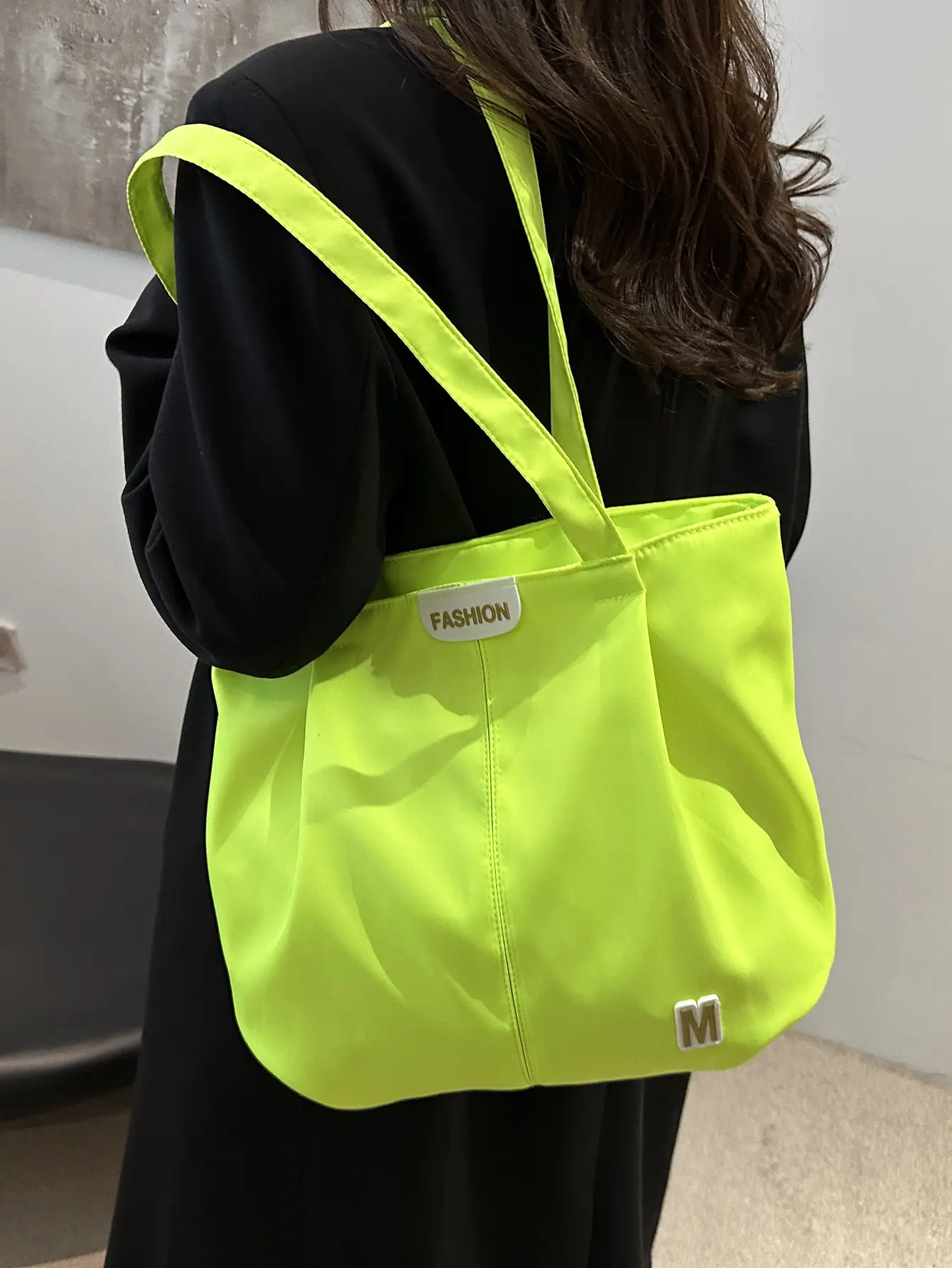 Women's Neon M Logo Shoulder Bag with Leather Strap - Image 11