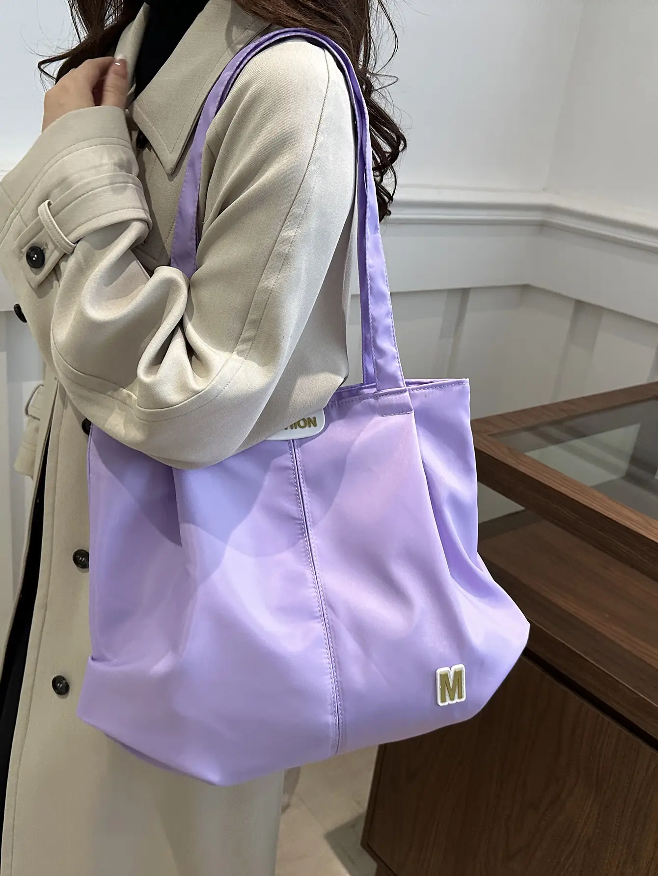 Women's Neon M Logo Shoulder Bag with Leather Strap — feature 40