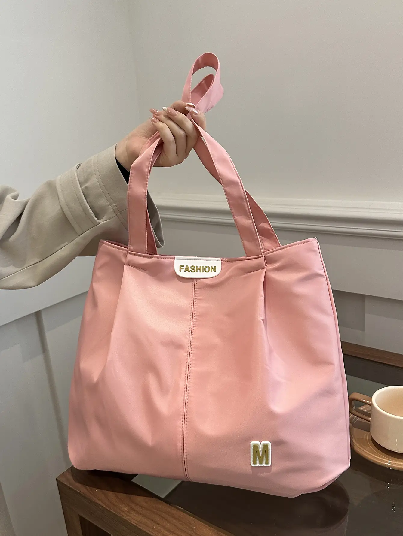Women's Neon M Logo Shoulder Bag with Leather Strap — feature 45