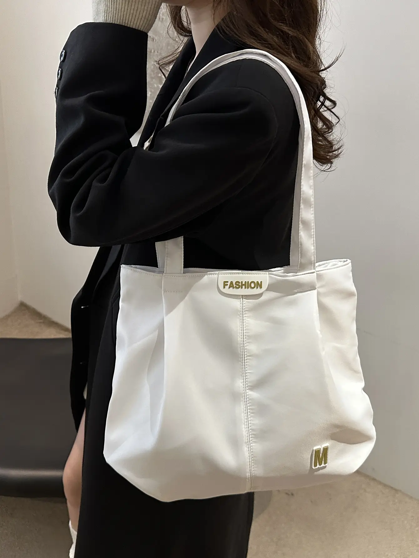 Women's Neon M Logo Shoulder Bag with Leather Strap — feature 48