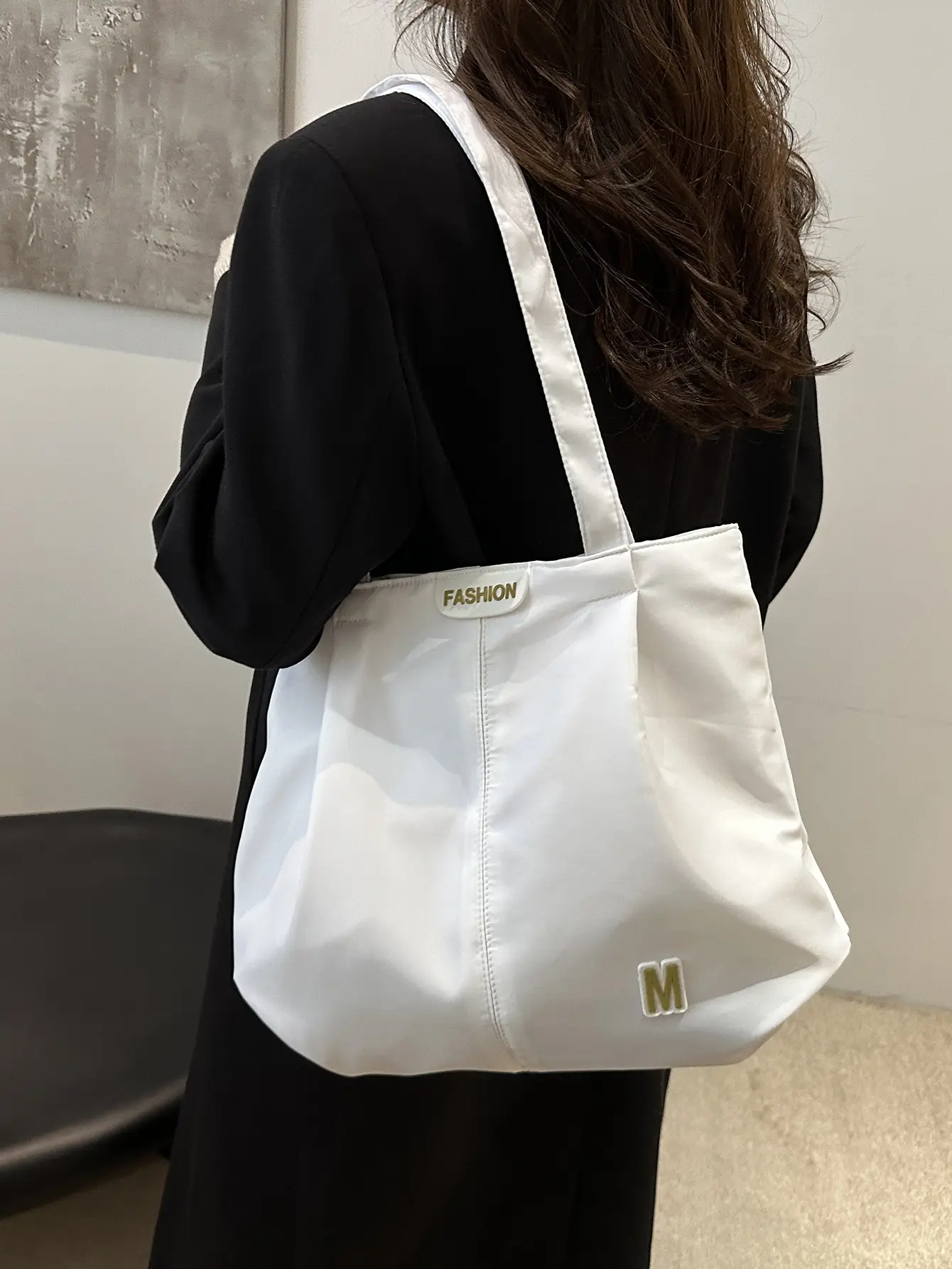 Women's Neon M Logo Shoulder Bag with Leather Strap — feature 50