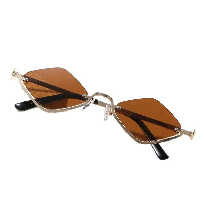 Half Frame Rhombus Sunglasses Women Metal 2026 - Image 13