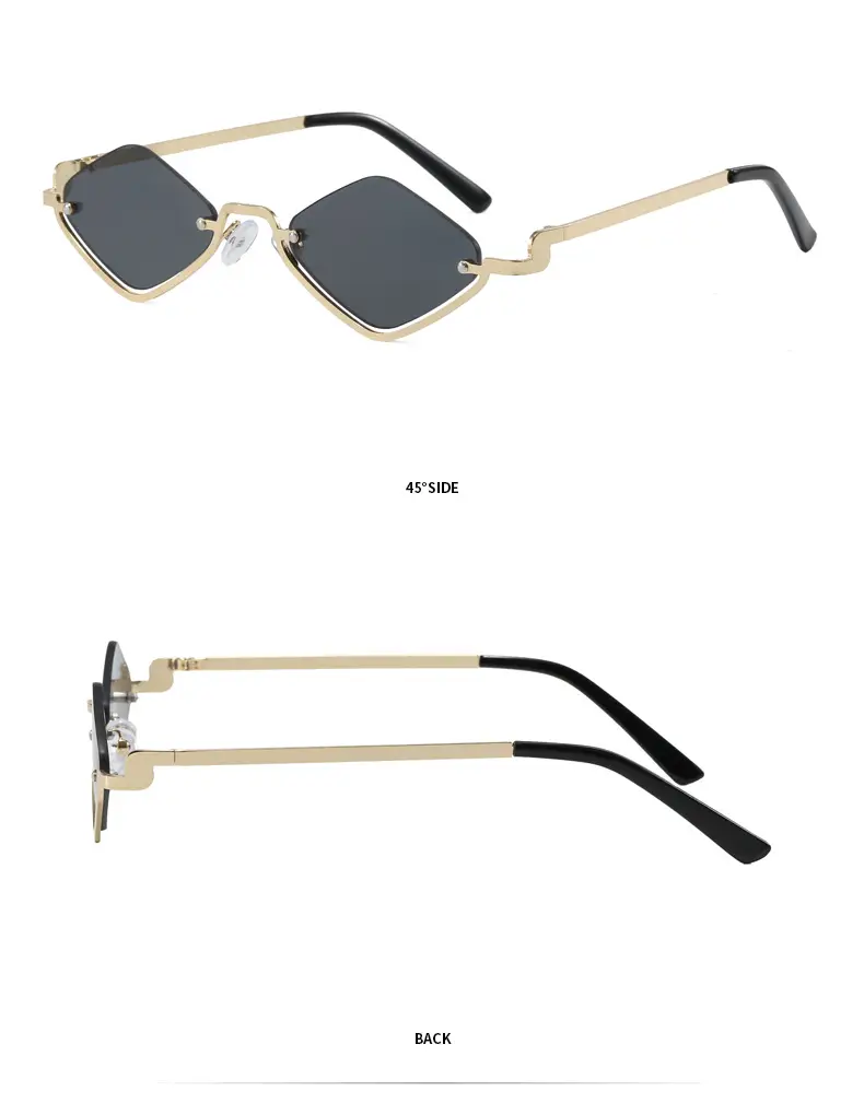 Half Frame Rhombus Sunglasses Women Metal 2026 — feature 11