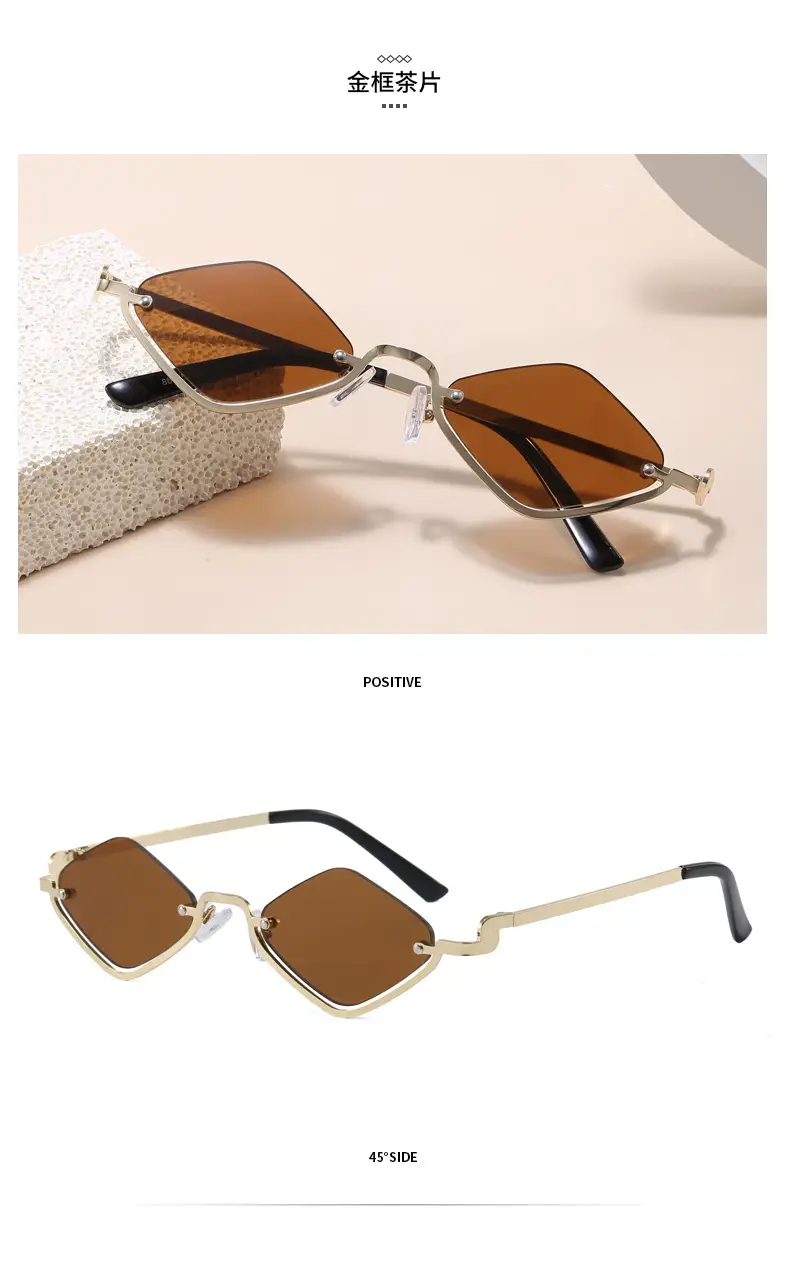 Half Frame Rhombus Sunglasses Women Metal 2026 — feature 12