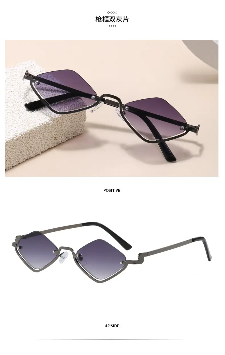 Half Frame Rhombus Sunglasses Women Metal 2026 — feature 14