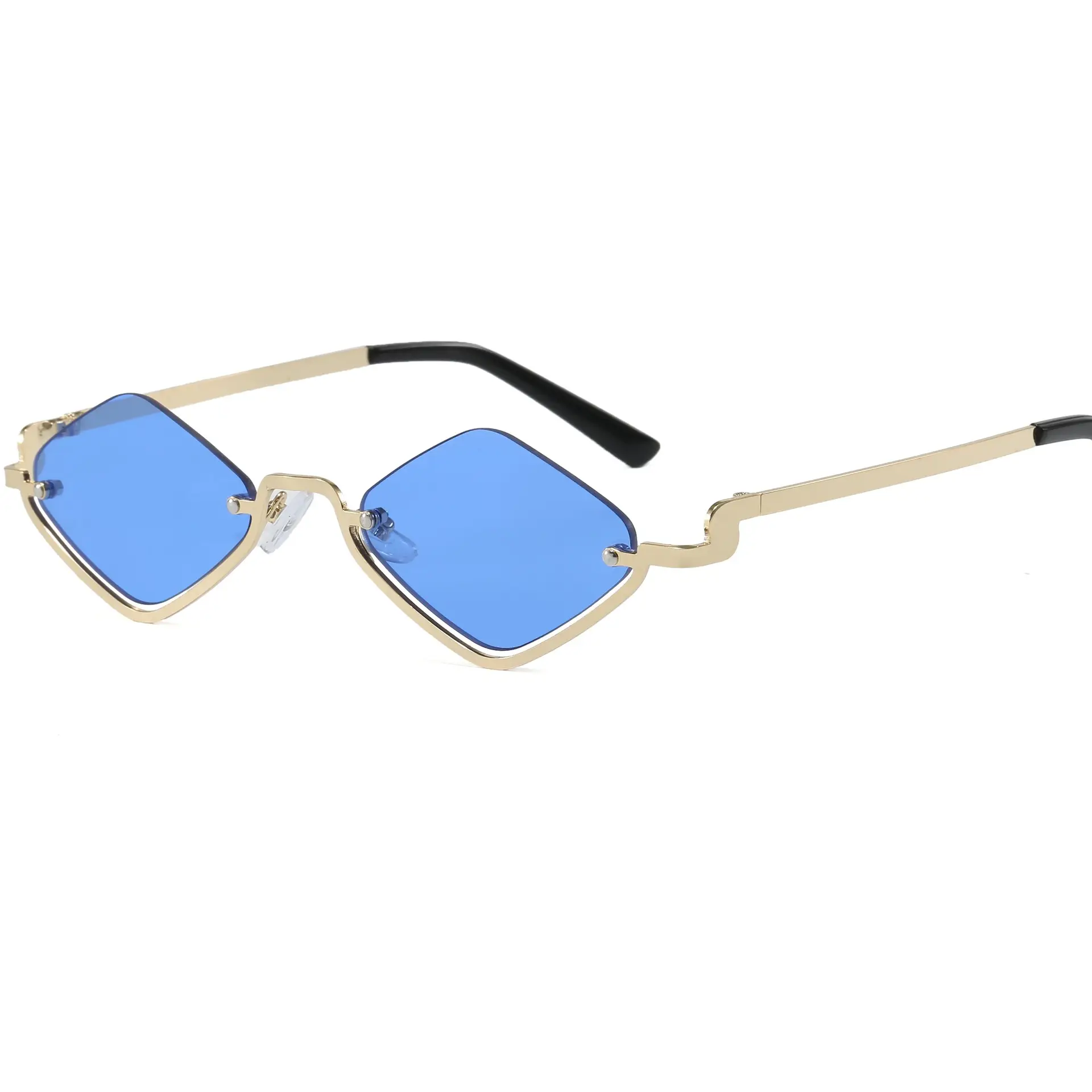 Half Frame Rhombus Sunglasses Women Metal 2026 - Image 3