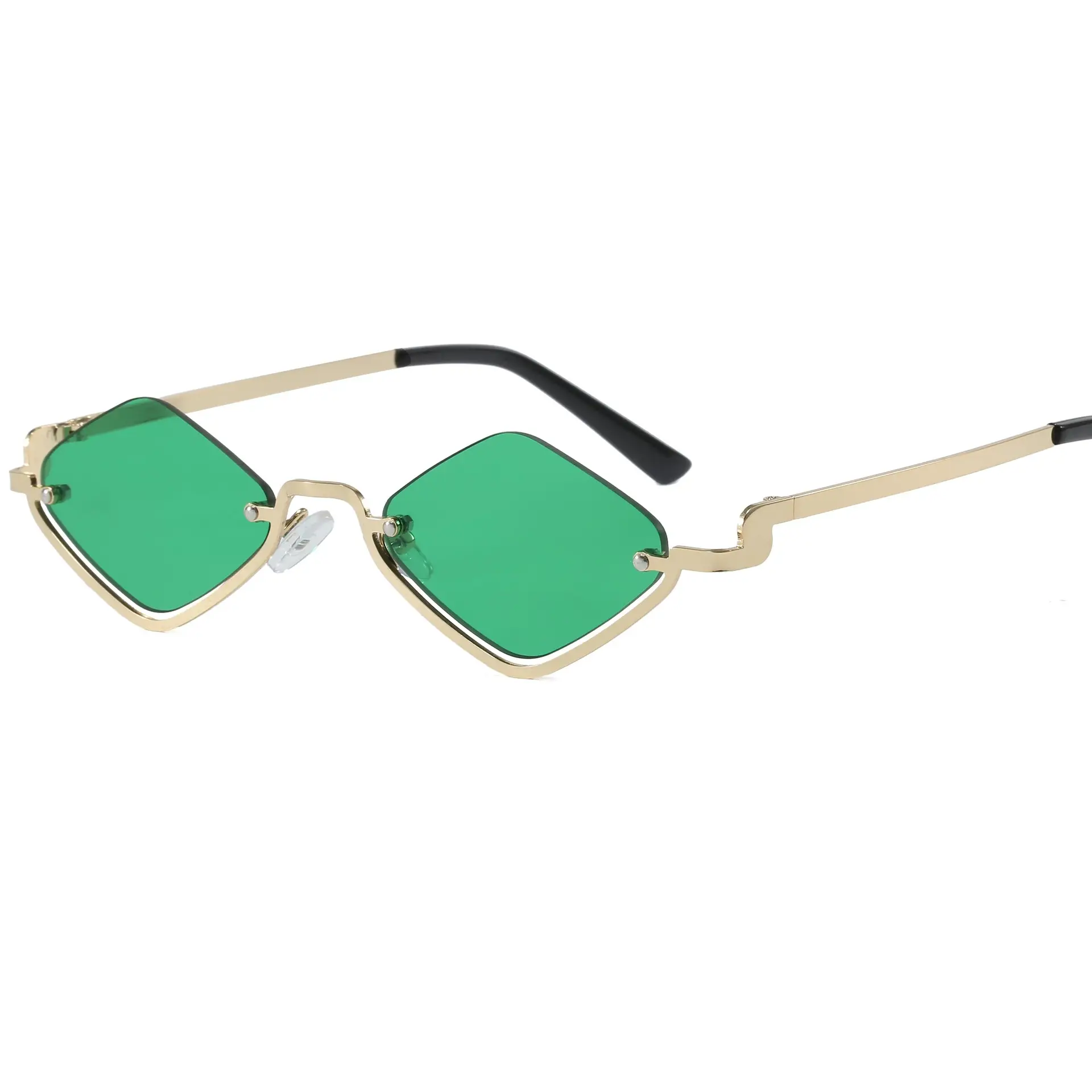 Half Frame Rhombus Sunglasses Women Metal 2026 - Image 6
