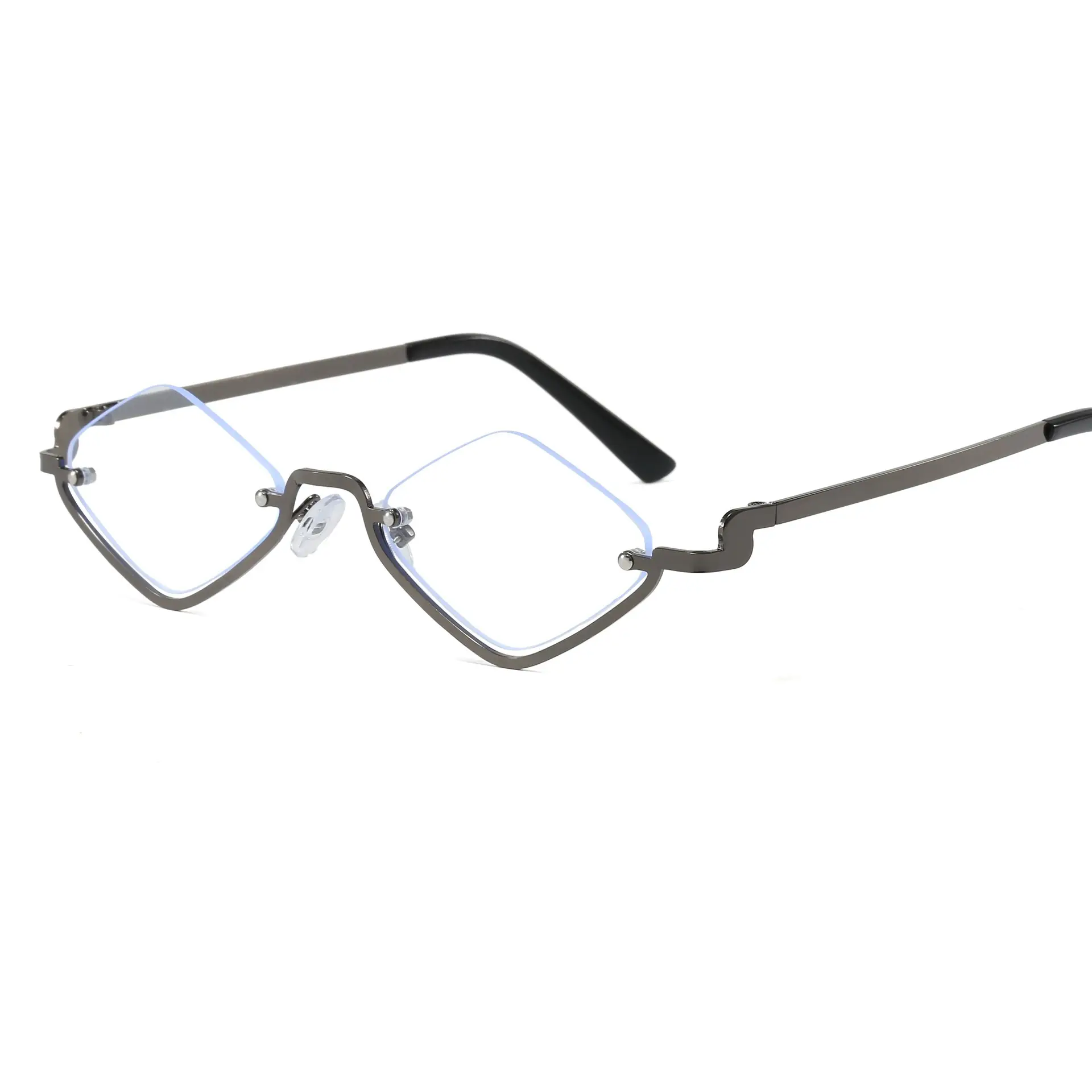 Half Frame Rhombus Sunglasses Women Metal 2026 - Image 7