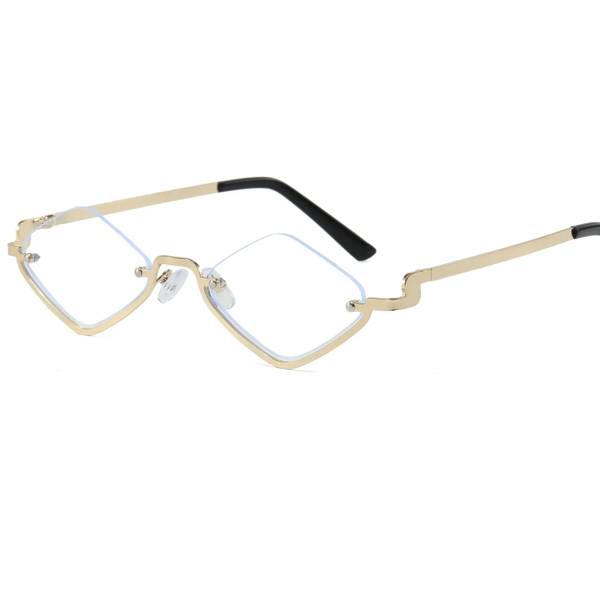 Half Frame Rhombus Sunglasses Women Metal 2026 - Image 8