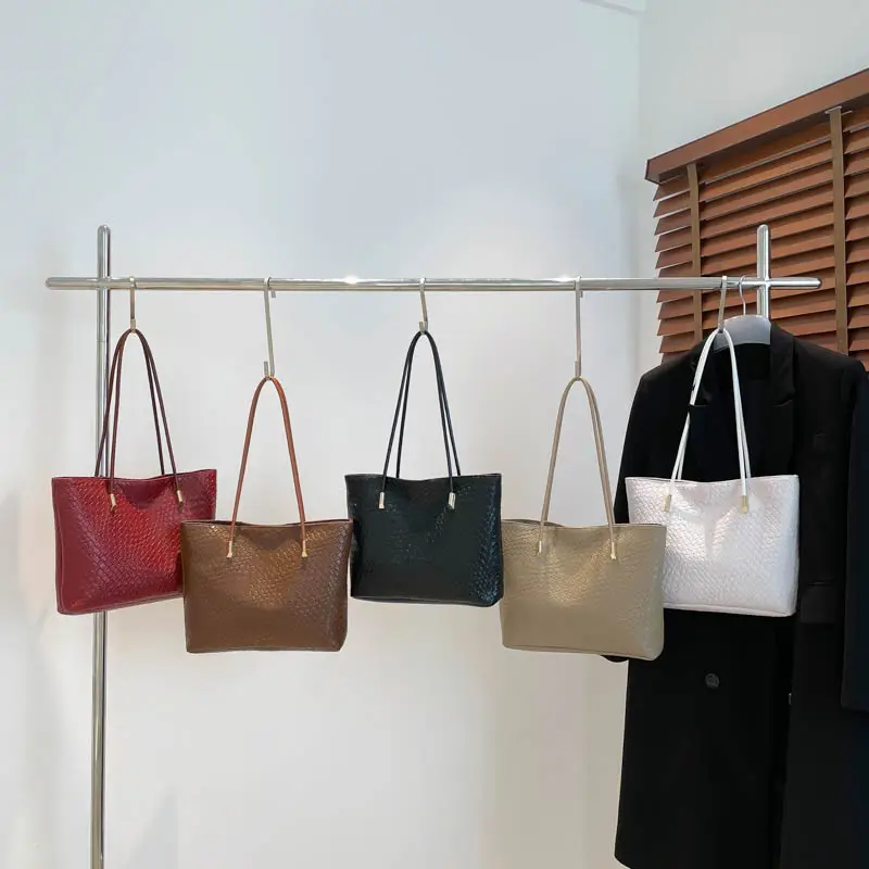 Women Textured Woven Shoulder Bag White 2025