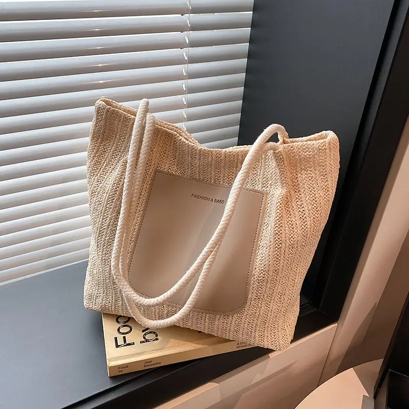 2025 Summer Straw Tote Bag Women Large Capacity Sweet Woven - Image 5