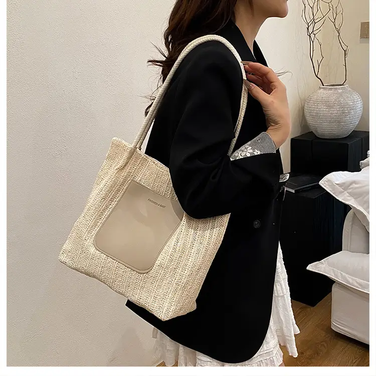 2025 Summer Straw Tote Bag Women Large Capacity Sweet Woven — feature 16