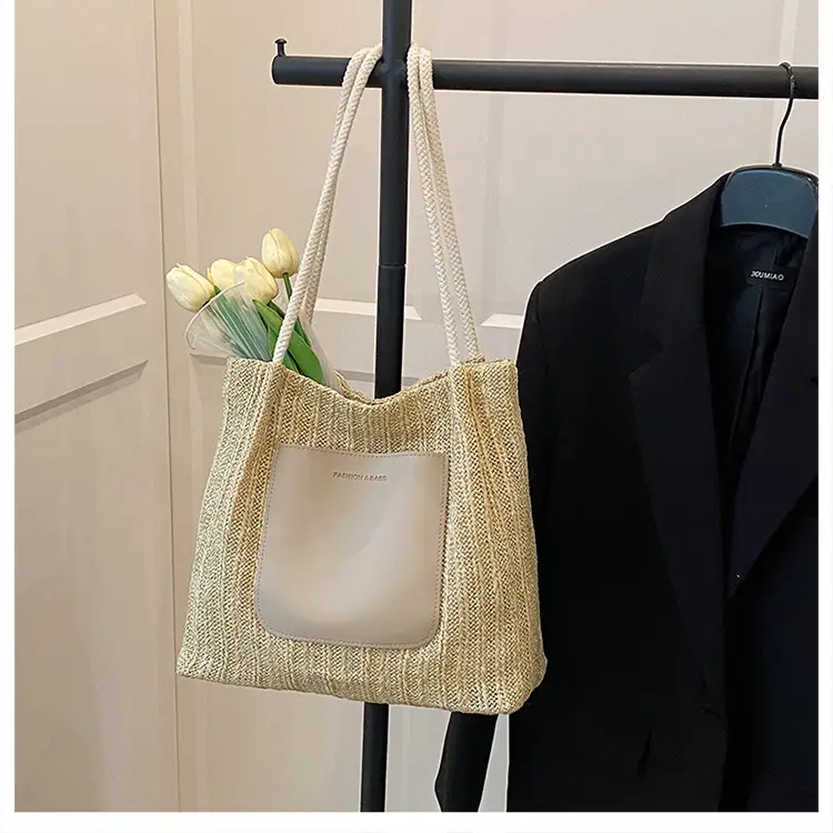 2025 Summer Straw Tote Bag Women Large Capacity Sweet Woven — feature 19