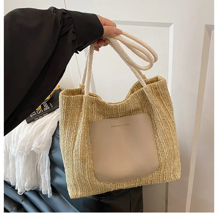 2025 Summer Straw Tote Bag Women Large Capacity Sweet Woven — feature 21