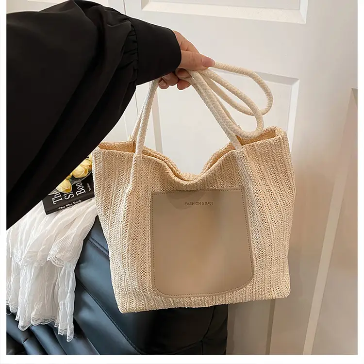 2025 Summer Straw Tote Bag Women Large Capacity Sweet Woven — feature 22
