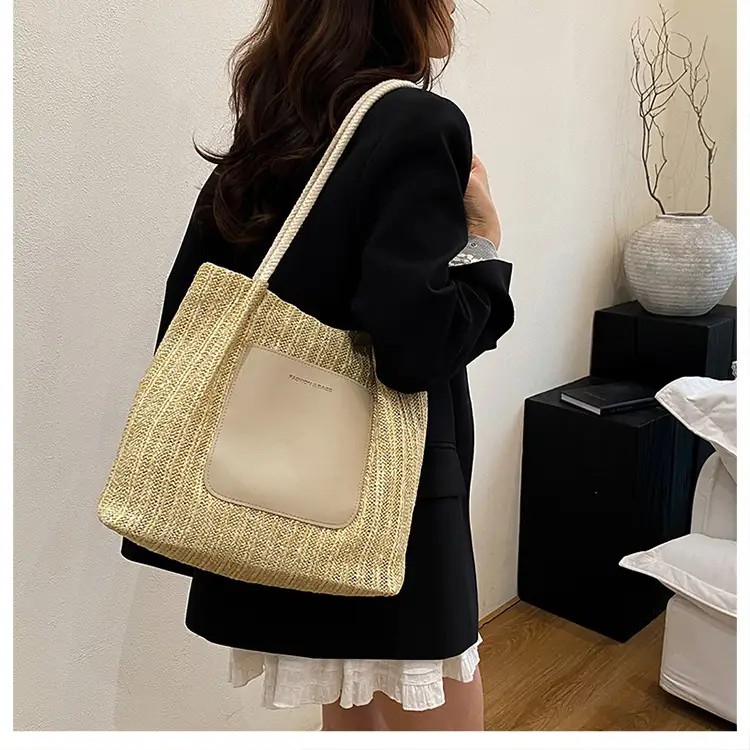 2025 Summer Straw Tote Bag Women Large Capacity Sweet Woven — feature 8