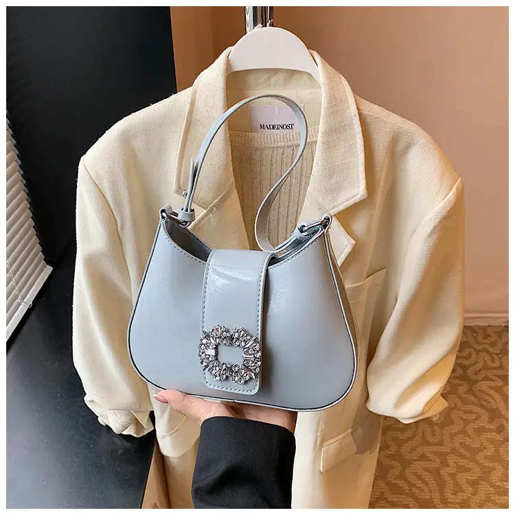 Women's Creamy Texture Shoulder Bag with Crystal Flower Decor — feature 28