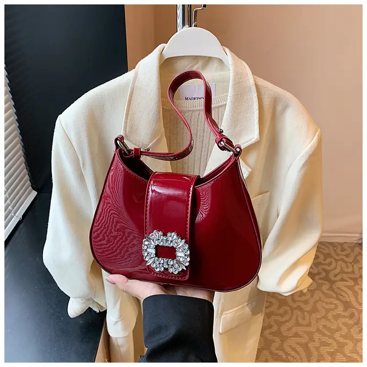 Women's Creamy Texture Shoulder Bag with Crystal Flower Decor — feature 29