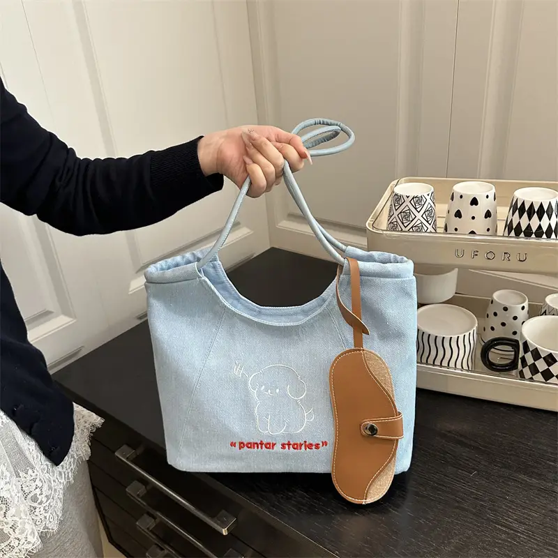 Blue Cartoon Puppy Shoulder Bag for Women - Image 2