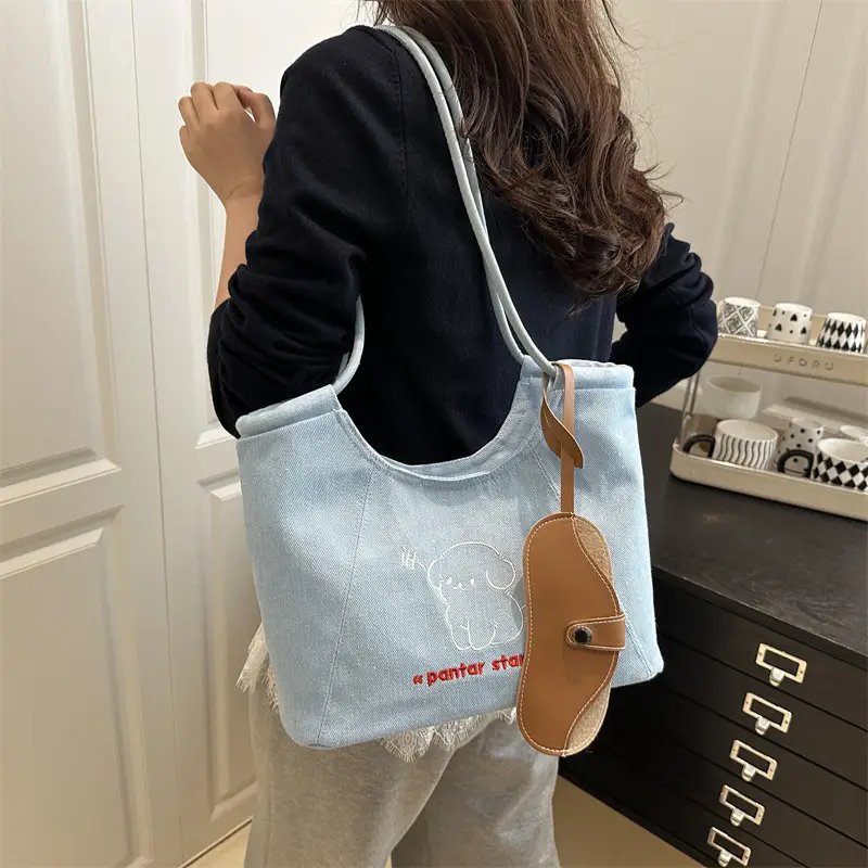Blue Cartoon Puppy Shoulder Bag for Women - Image 4