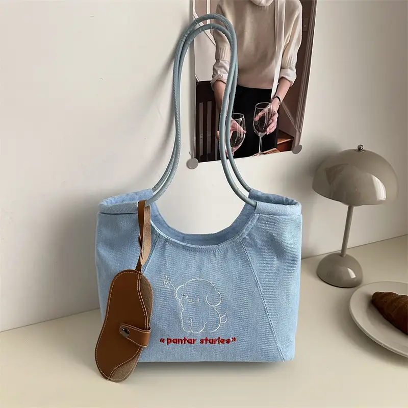 Blue Cartoon Puppy Shoulder Bag for Women — feature 17