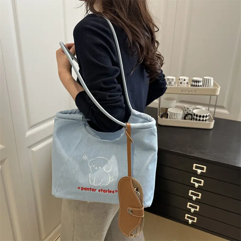 Blue Cartoon Puppy Shoulder Bag for Women — feature 19