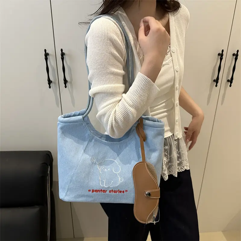Blue Cartoon Puppy Shoulder Bag for Women — feature 24