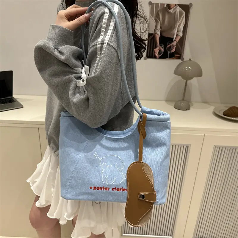 Blue Cartoon Puppy Shoulder Bag for Women — feature 27