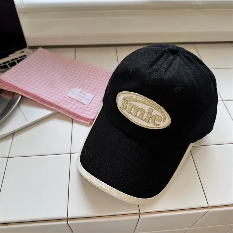 Women's Blue Embroidered Baseball Cap with Gold Logo - Image 2