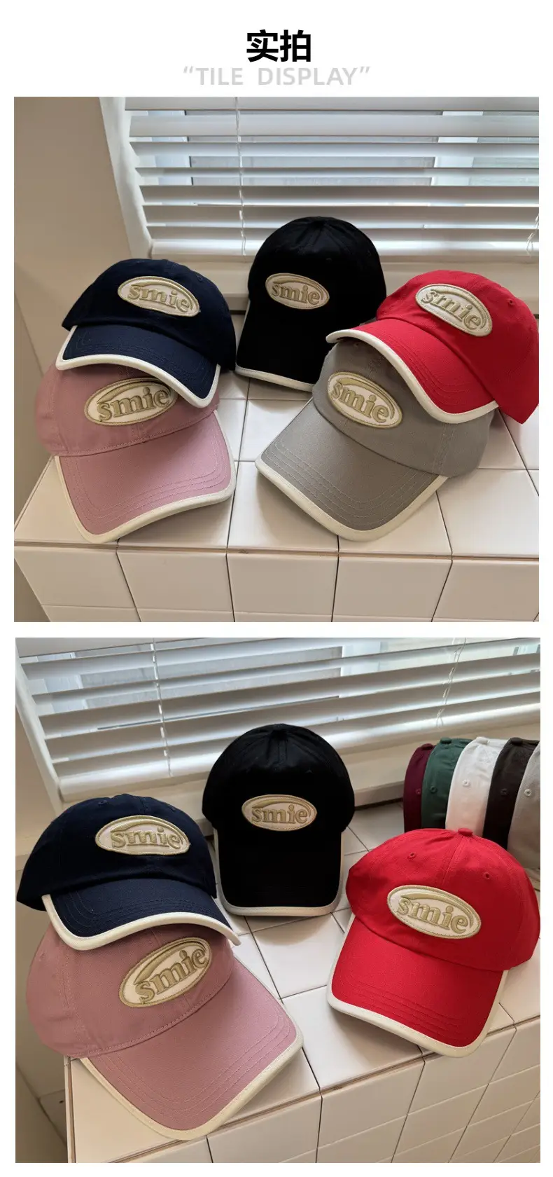 Women's Blue Embroidered Baseball Cap with Gold Logo — feature 2
