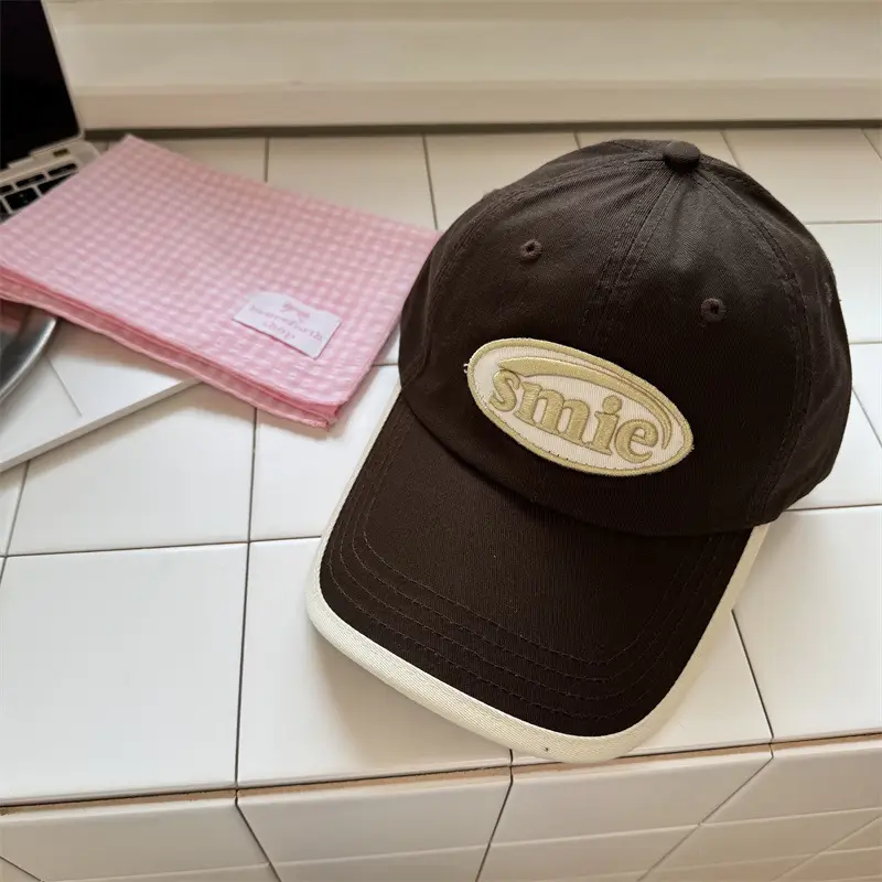 Women's Blue Embroidered Baseball Cap with Gold Logo - Image 3