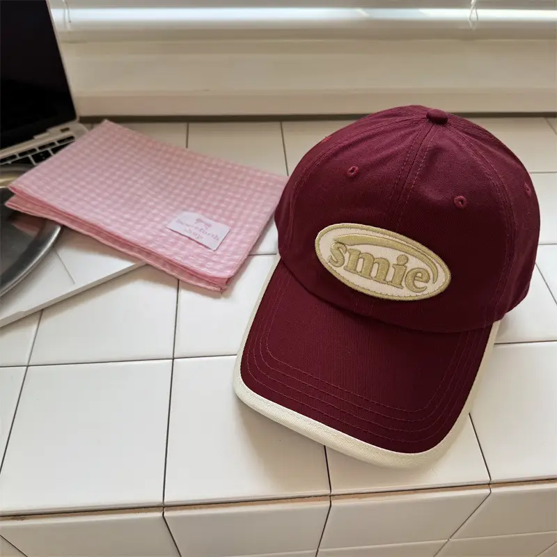 Women's Blue Embroidered Baseball Cap with Gold Logo - Image 4