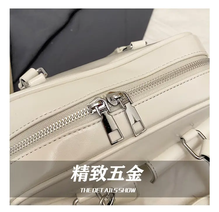 Women's Beige Pearl Bow Shoulder Bag with 2 Pockets — feature 13
