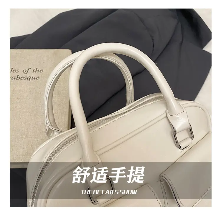 Women's Beige Pearl Bow Shoulder Bag with 2 Pockets — feature 15