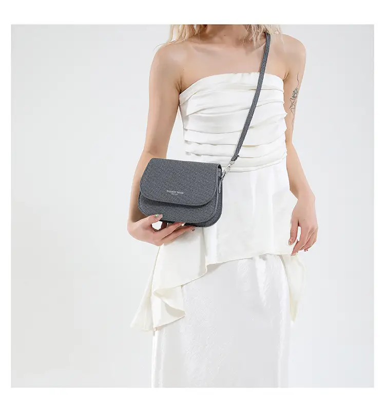 Women's Grey Saddle Crossbody Bag 2025 New Trendy — feature 16