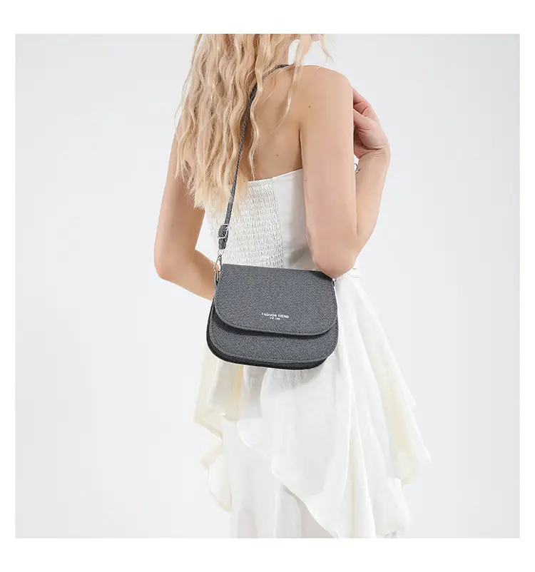 Women's Grey Saddle Crossbody Bag 2025 New Trendy — feature 18