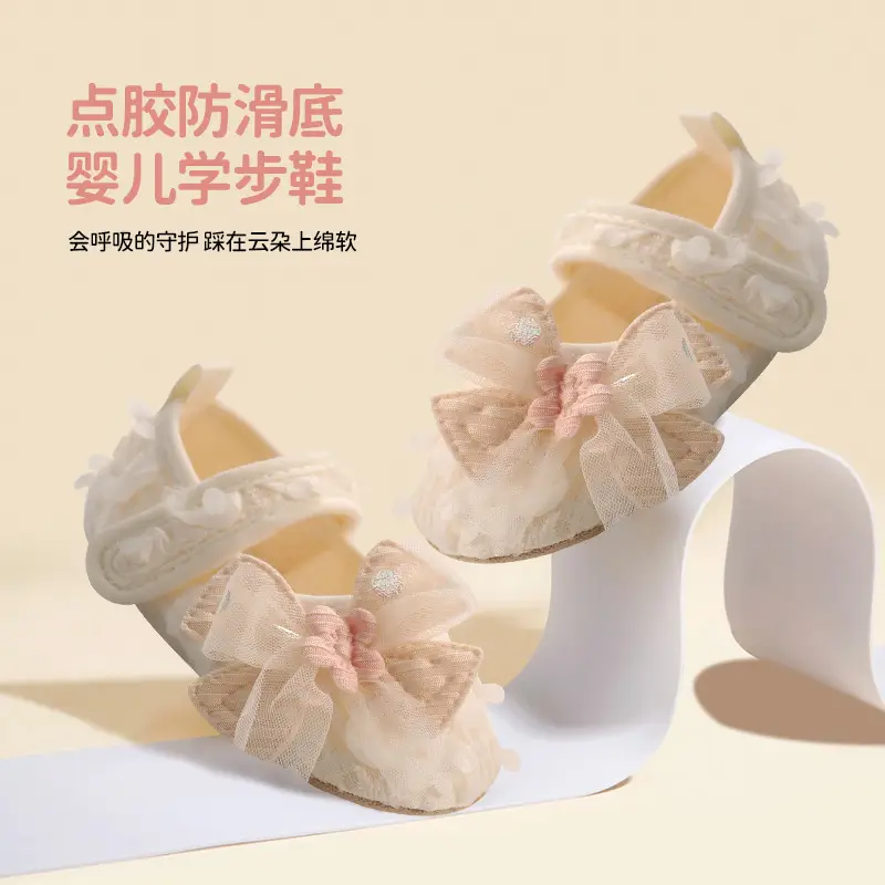 Baby Girl Princess Shoes with Soft Soles & Bow Decor - Image 6
