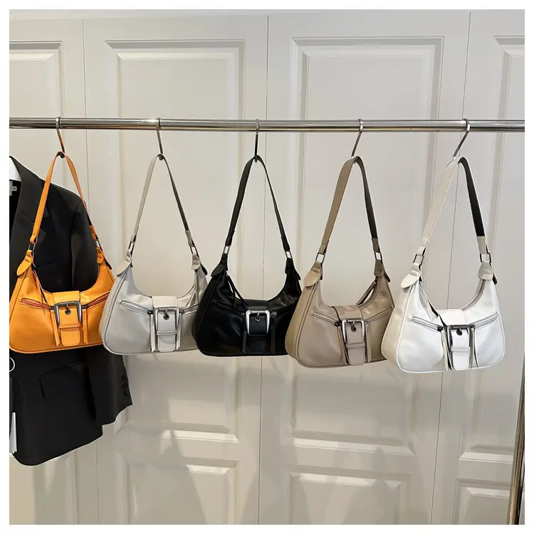 Women's Orange Crossbody Bag with Metal Clasp — feature 15