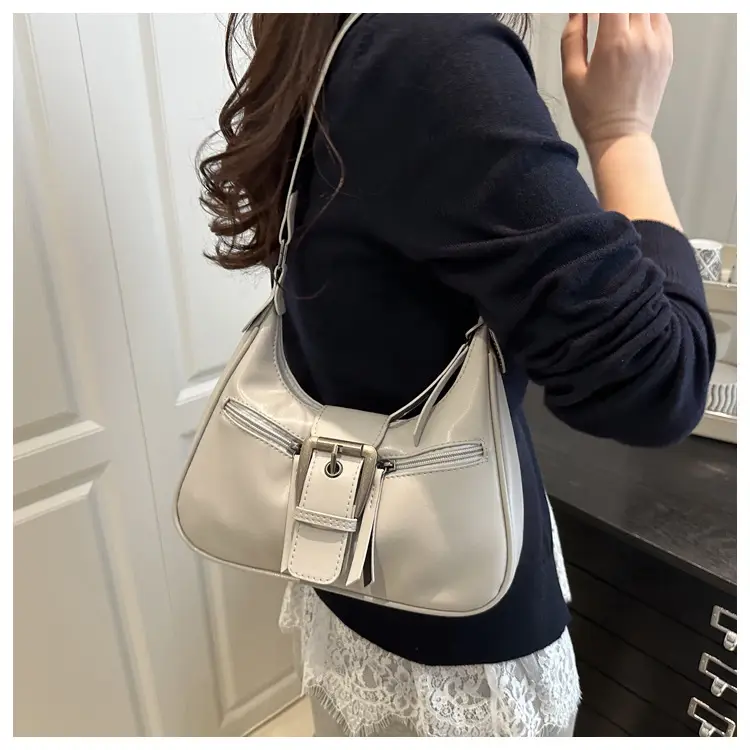 Women's Orange Crossbody Bag with Metal Clasp — feature 16