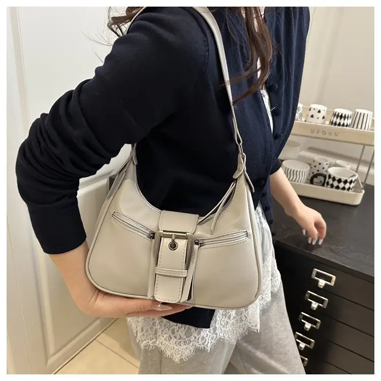 Women's Orange Crossbody Bag with Metal Clasp — feature 17