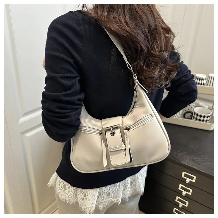 Women's Orange Crossbody Bag with Metal Clasp — feature 18