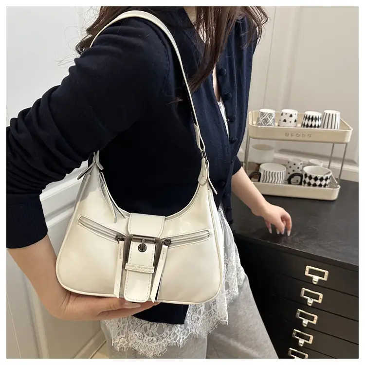 Women's Orange Crossbody Bag with Metal Clasp — feature 21