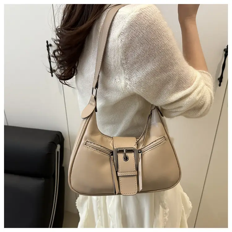 Women's Orange Crossbody Bag with Metal Clasp — feature 24