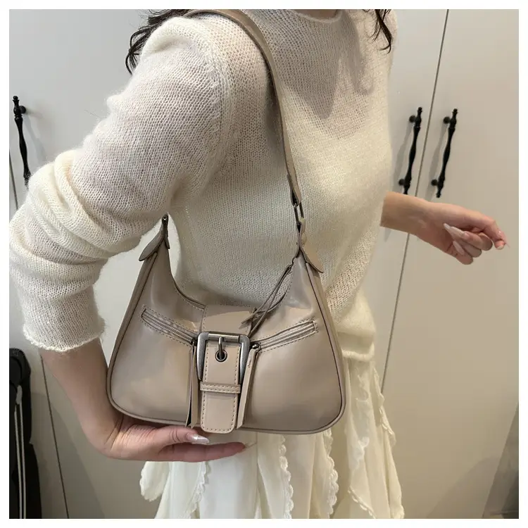Women's Orange Crossbody Bag with Metal Clasp — feature 26