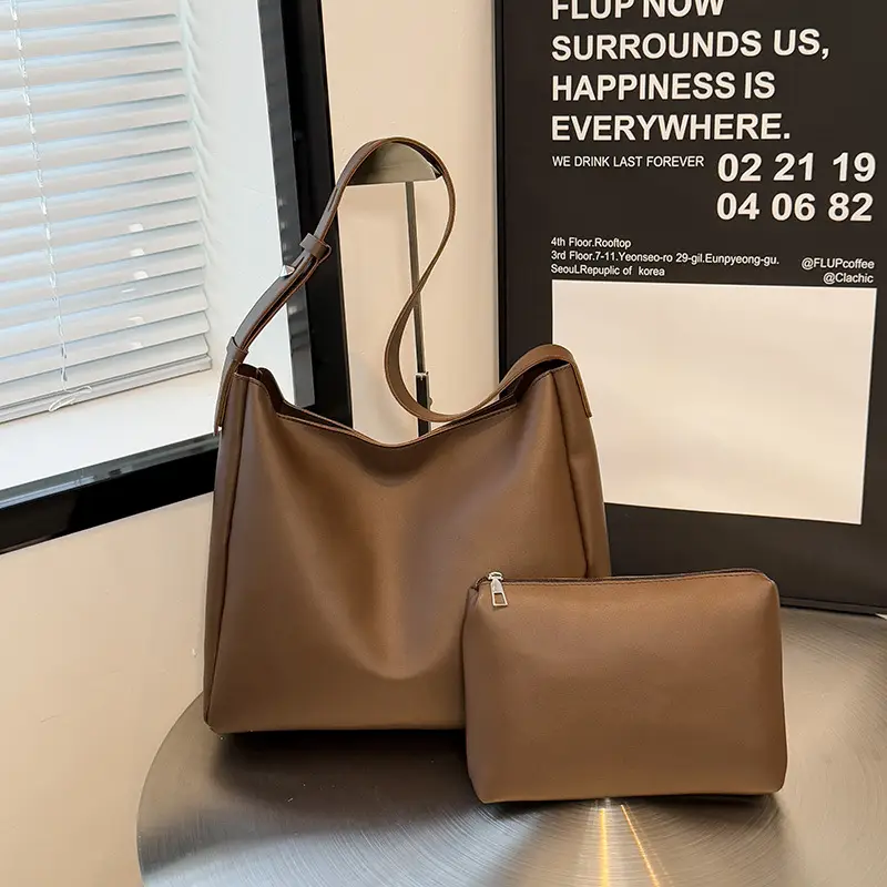 2025 Retro Brown Tote Bag for Women Large Capacity