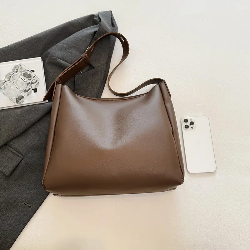 2025 Retro Brown Tote Bag for Women Large Capacity