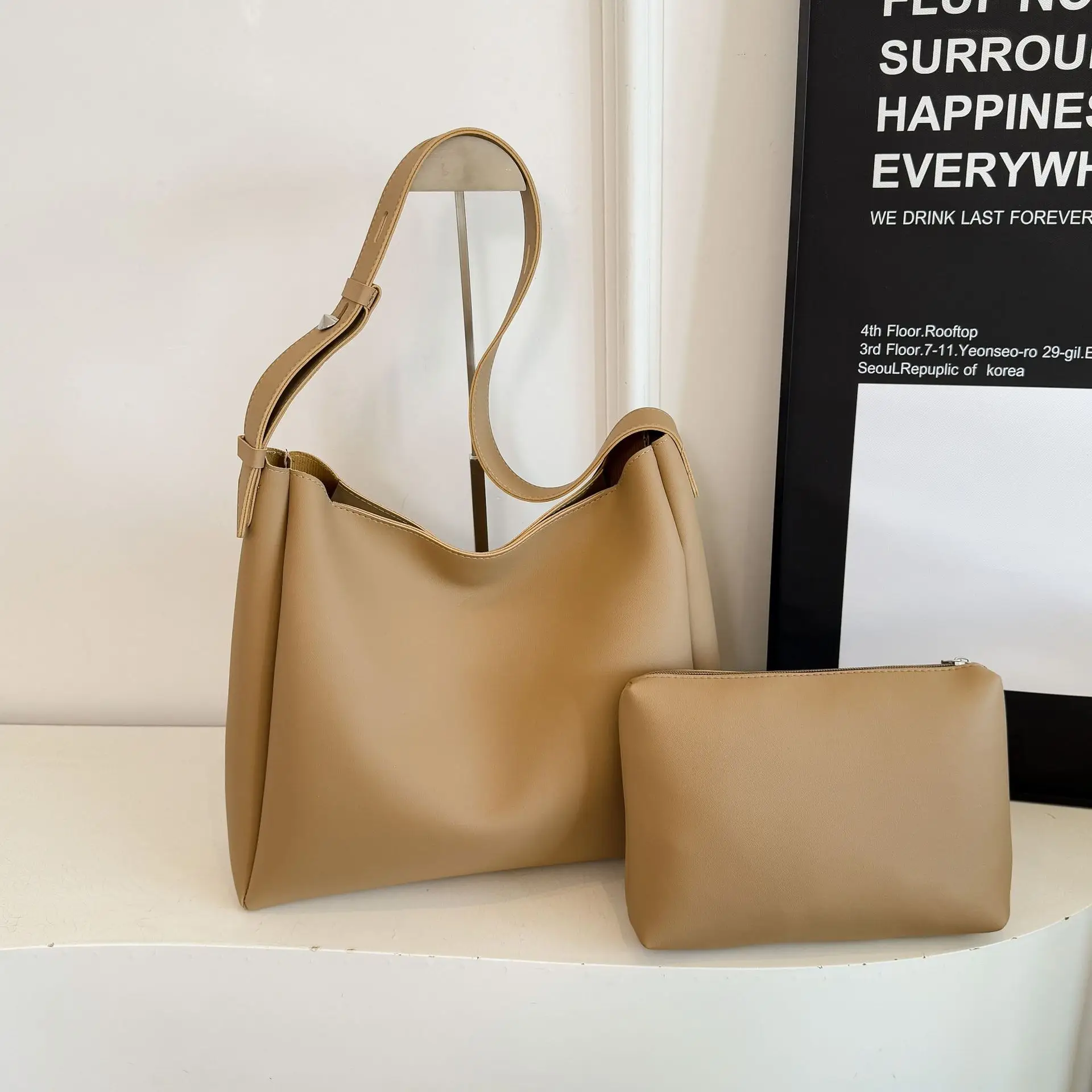 2025 Retro Brown Tote Bag for Women Large Capacity