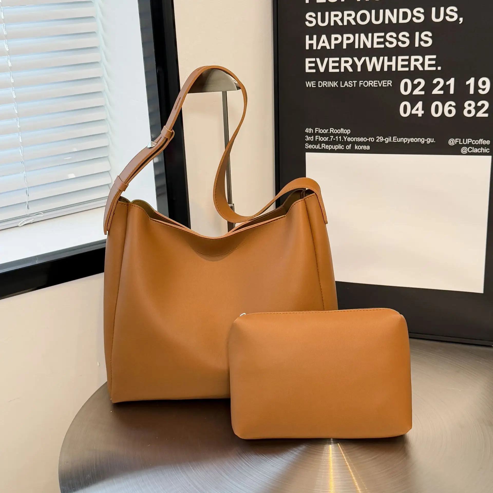 2025 Retro Brown Tote Bag for Women Large Capacity
