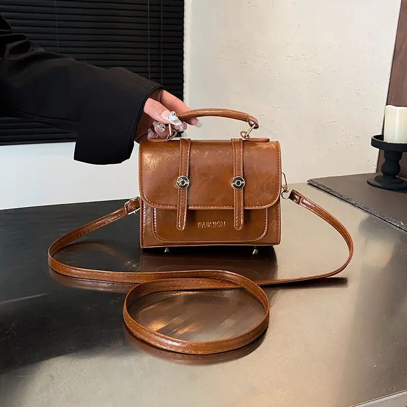 2025 Crossbody Bag Women Brown Black White Leather - Image 7