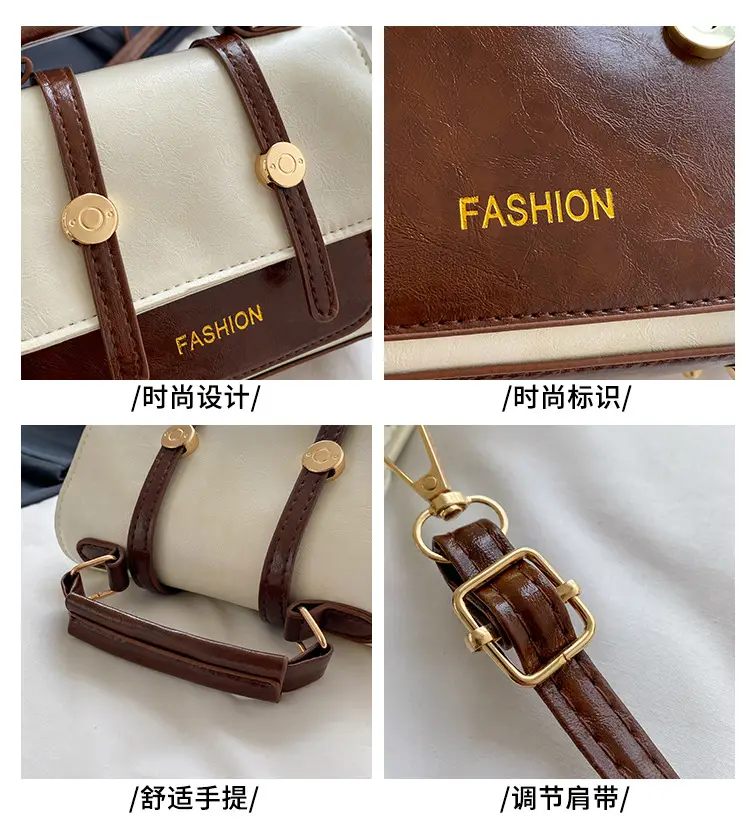 2025 Crossbody Bag Women Brown Black White Leather — feature 2